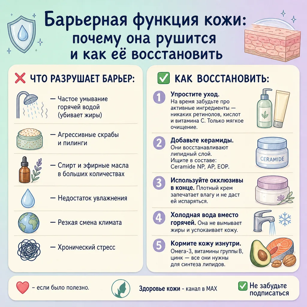 🌍 Барьерная функция кожи: почему она рушится и как её восстановить