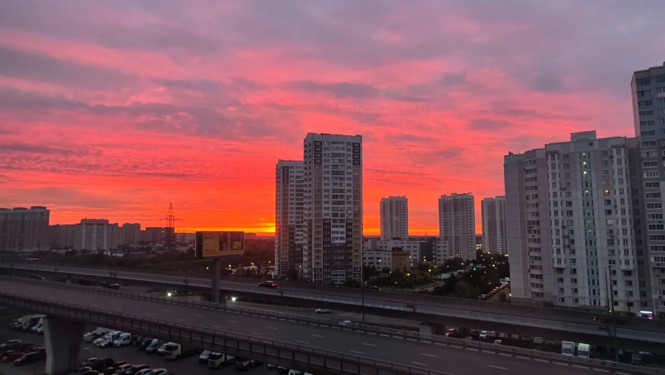 🌅 Сегодняшний огненный рассвет над Некрасовкой.