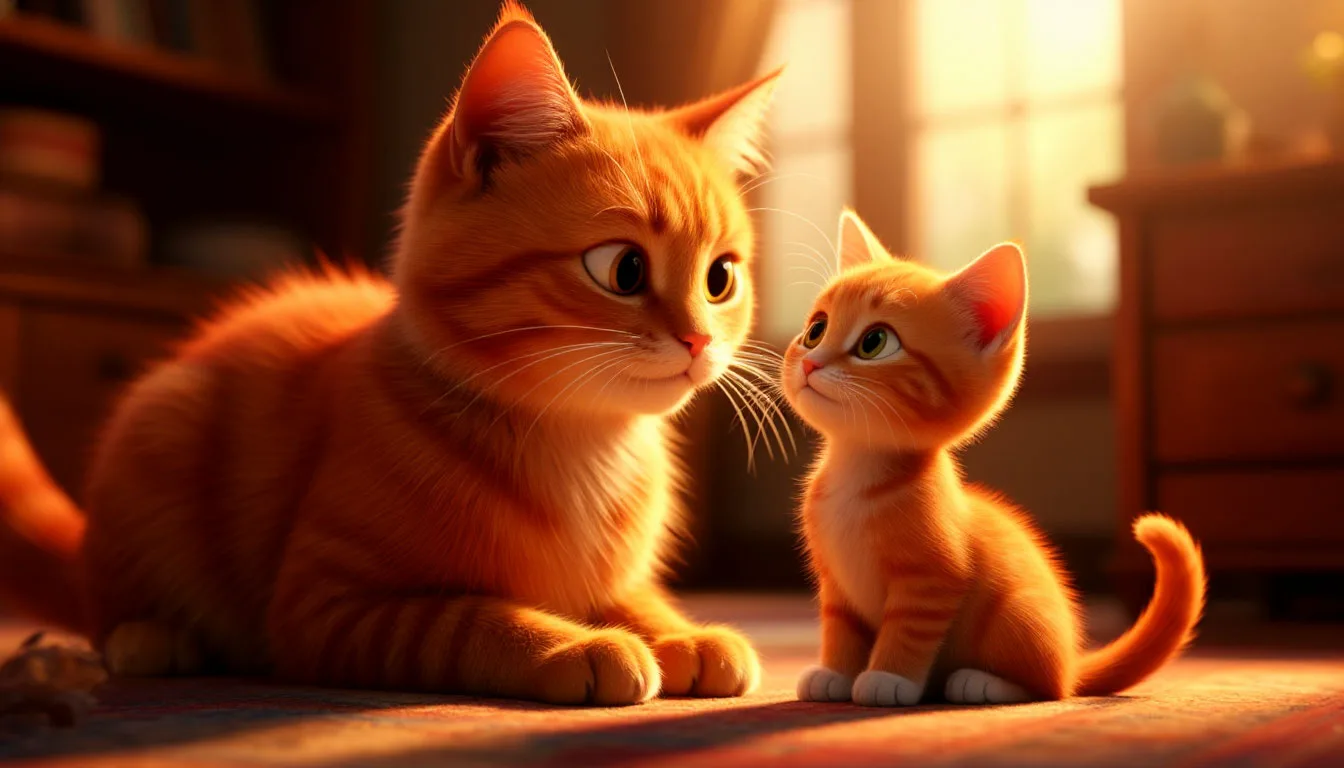 Котенок, не церемонясь, заскочил на отдыхающего кота.
- Папа! Мама от меня устала и прогнала... Поиг