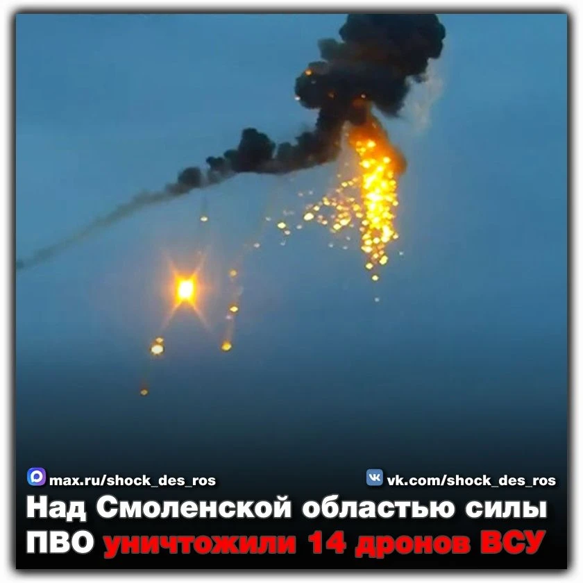 🔴 Над Смоленской областью силы ПВО уничтожили 14 дронов ВСУ  Силы противовоздушной обороны, ВКС Росс