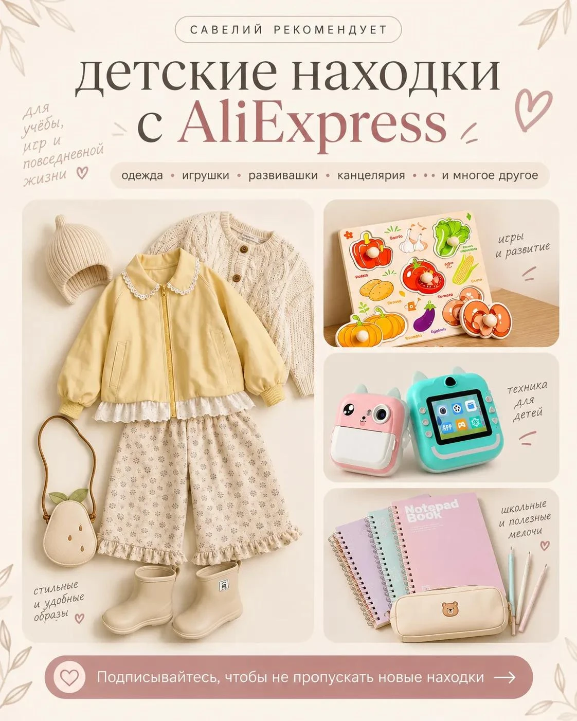 Мамы, нашла канал с детскими находками на AliExpress 👀