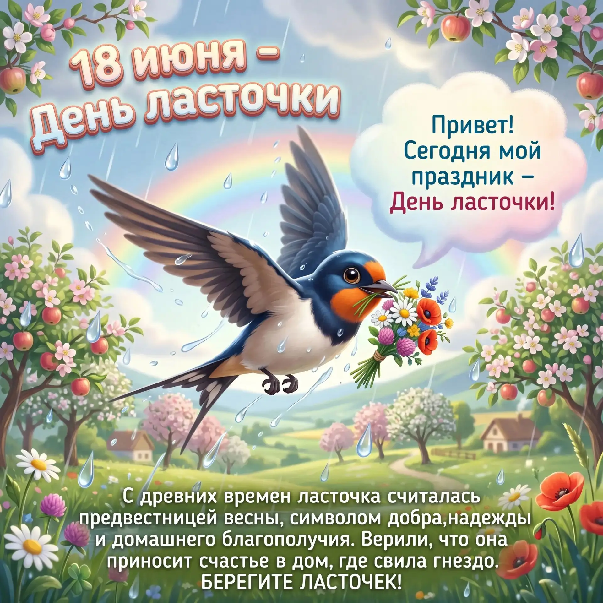🐦 18 июня - день Ласточки — вестницы весны! 🌿
Сегодня мы предлагаем вам поговорить с детьми о ласт