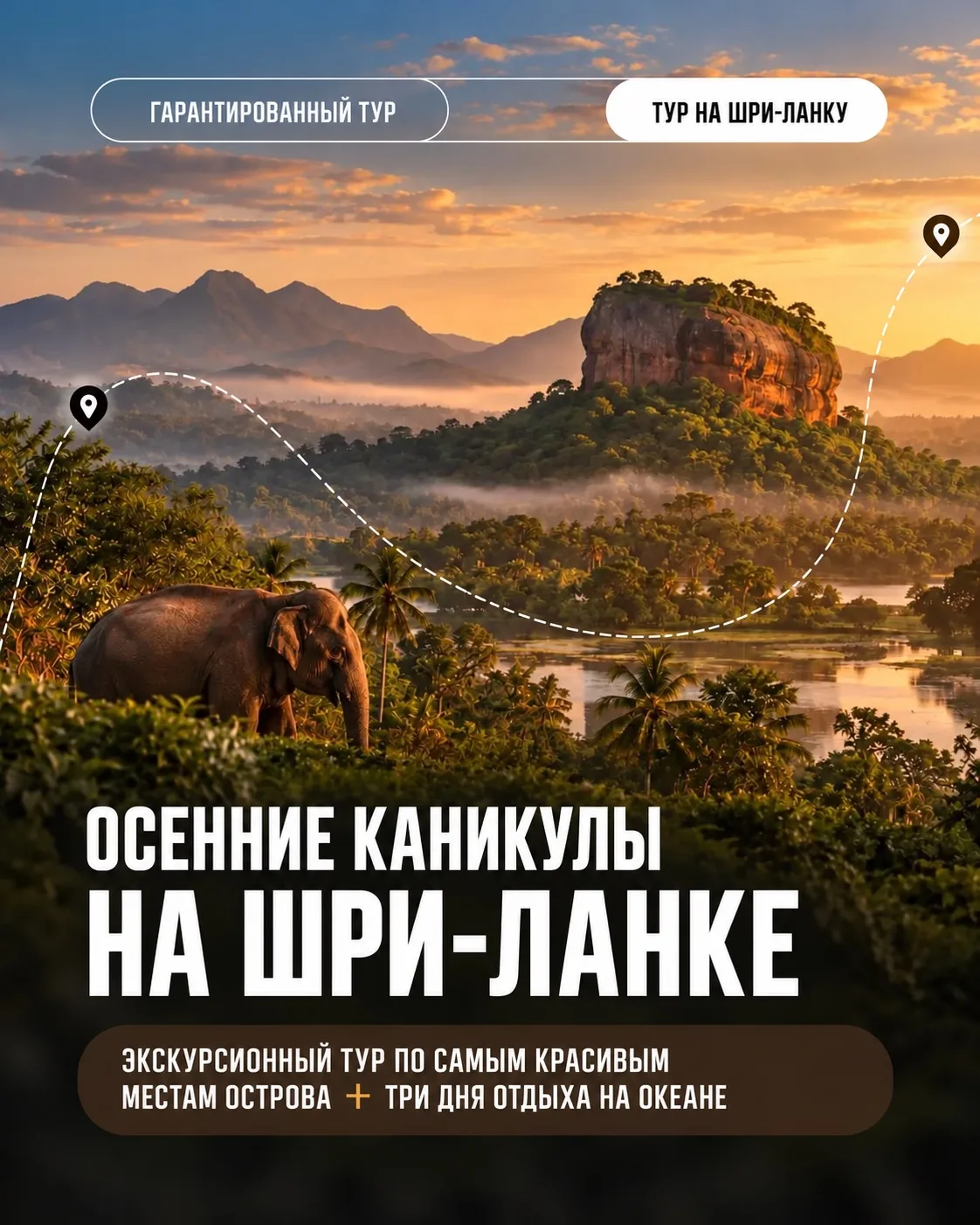 Экскурсионный тур в Шри-Ланку по самым красивым местам острова + отдых на океане на осе...