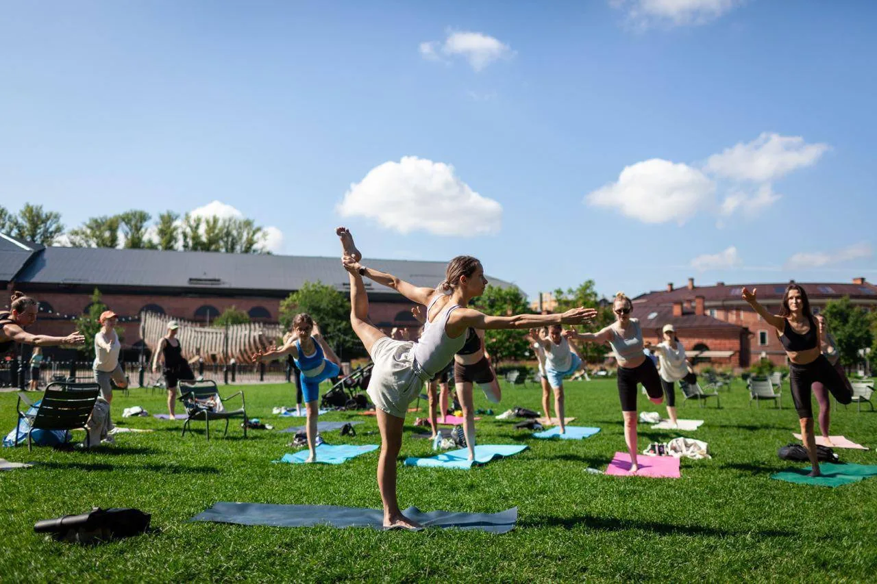 🌿🧘‍♀️ Сезон бесплатной йоги на траве в Новой Голландии открыт