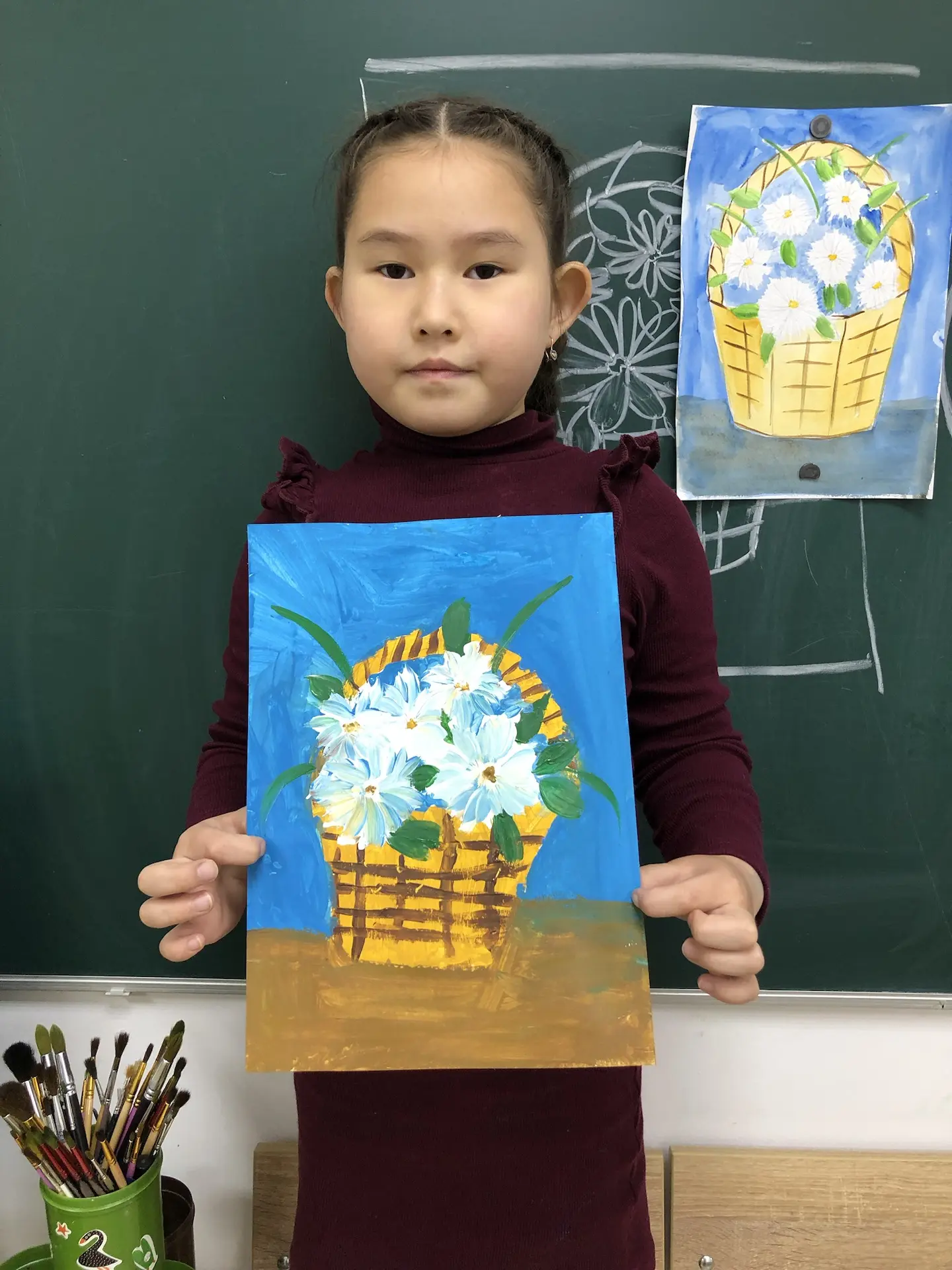 «Корзинка Ромашек» 🌼гуашь