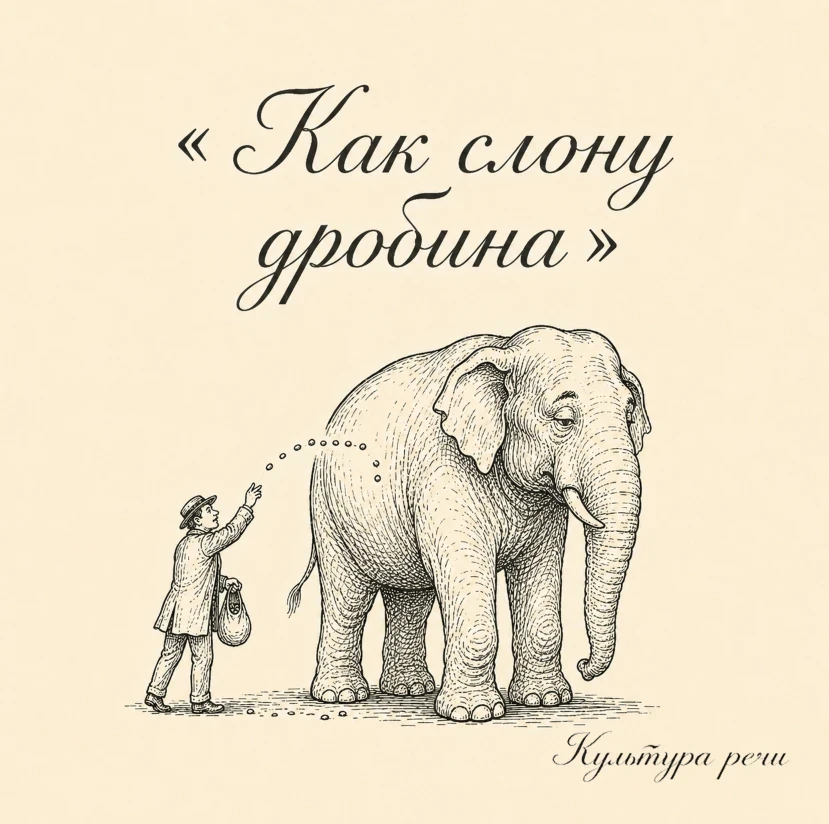 Как слону дробина

Так говорят о воздействии, которое слишком слабо, чтобы причинить вред или дать з