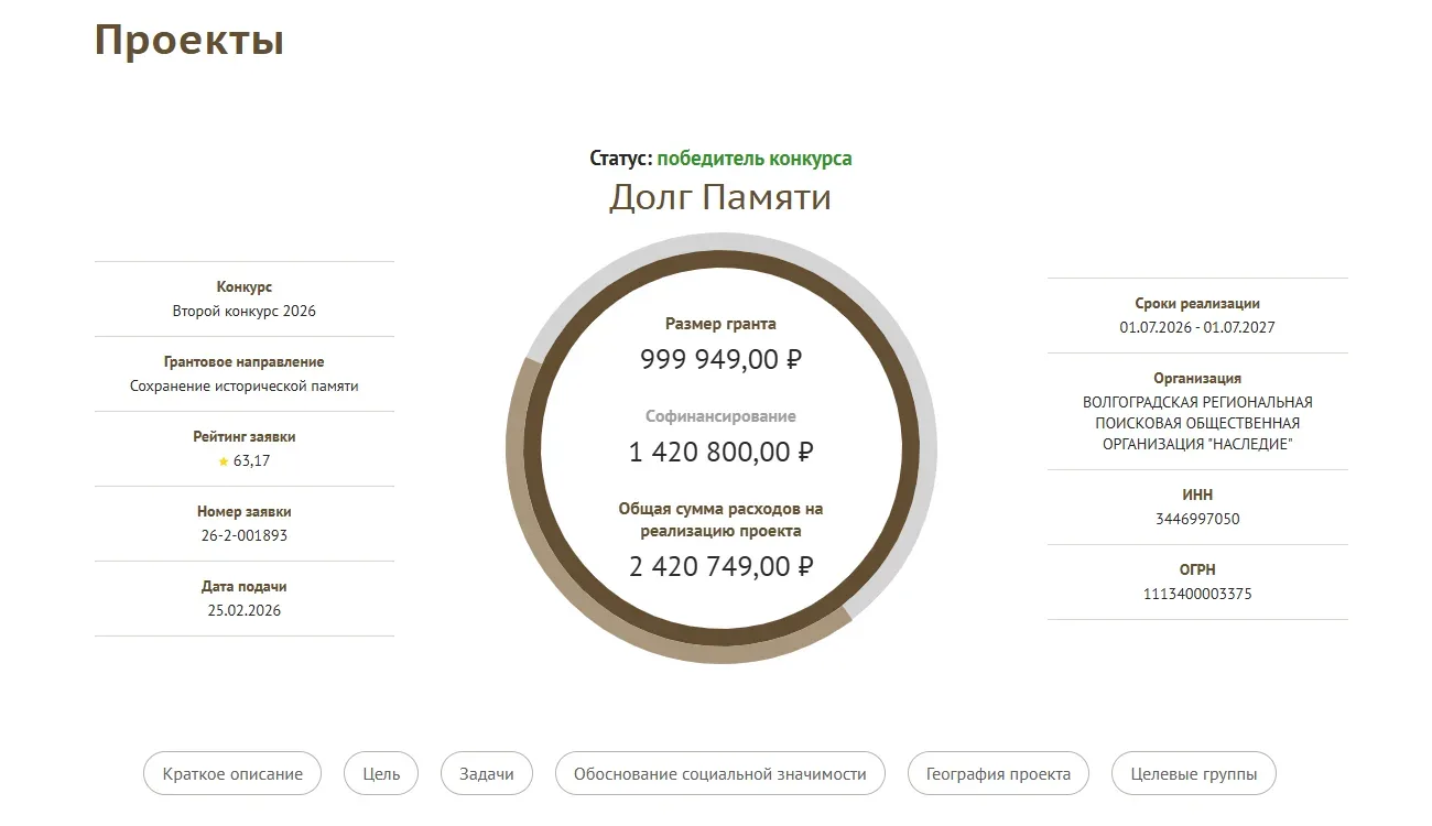 ⭐Поздравляем Волгоградскую региональную поисковую общественную организацию «Наследие»!

С огромной р