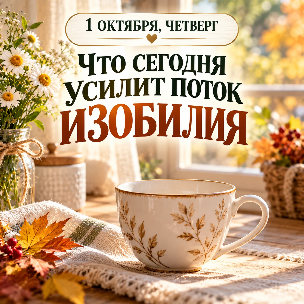 Утром поставьте на стол чистую пустую чашку. Поверните её ручкой к себе и тихо скажите: