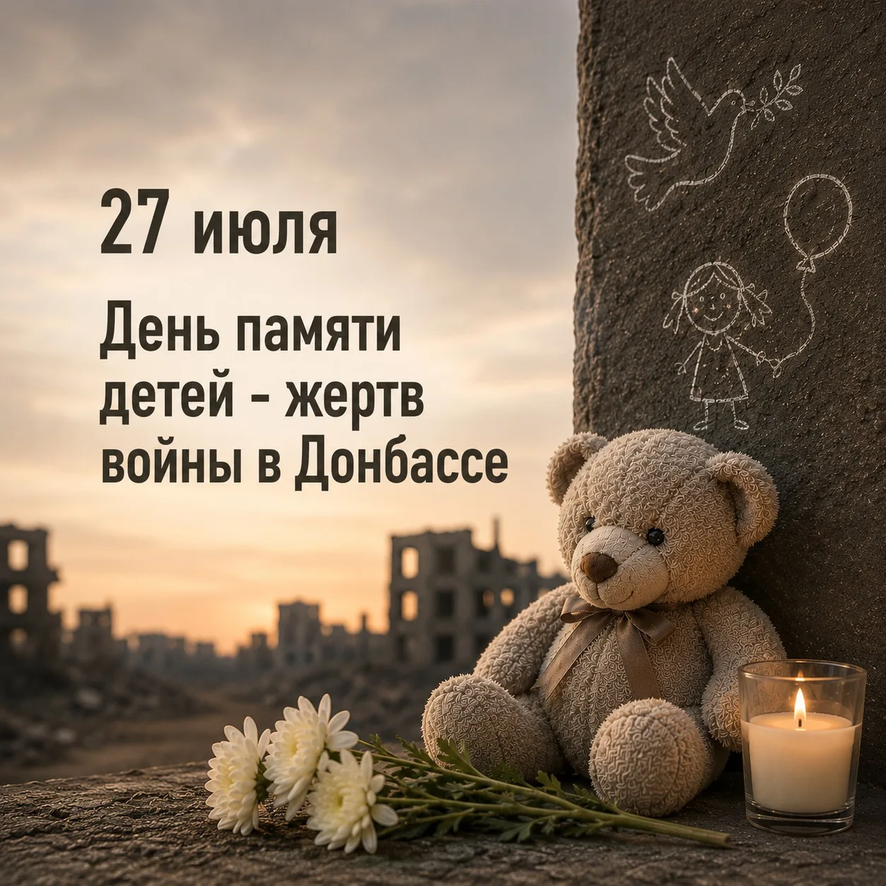 27 июля — День памяти детей — жертв войны в Донбассе. 🕊️

Эта трагическая дата напоминает о события
