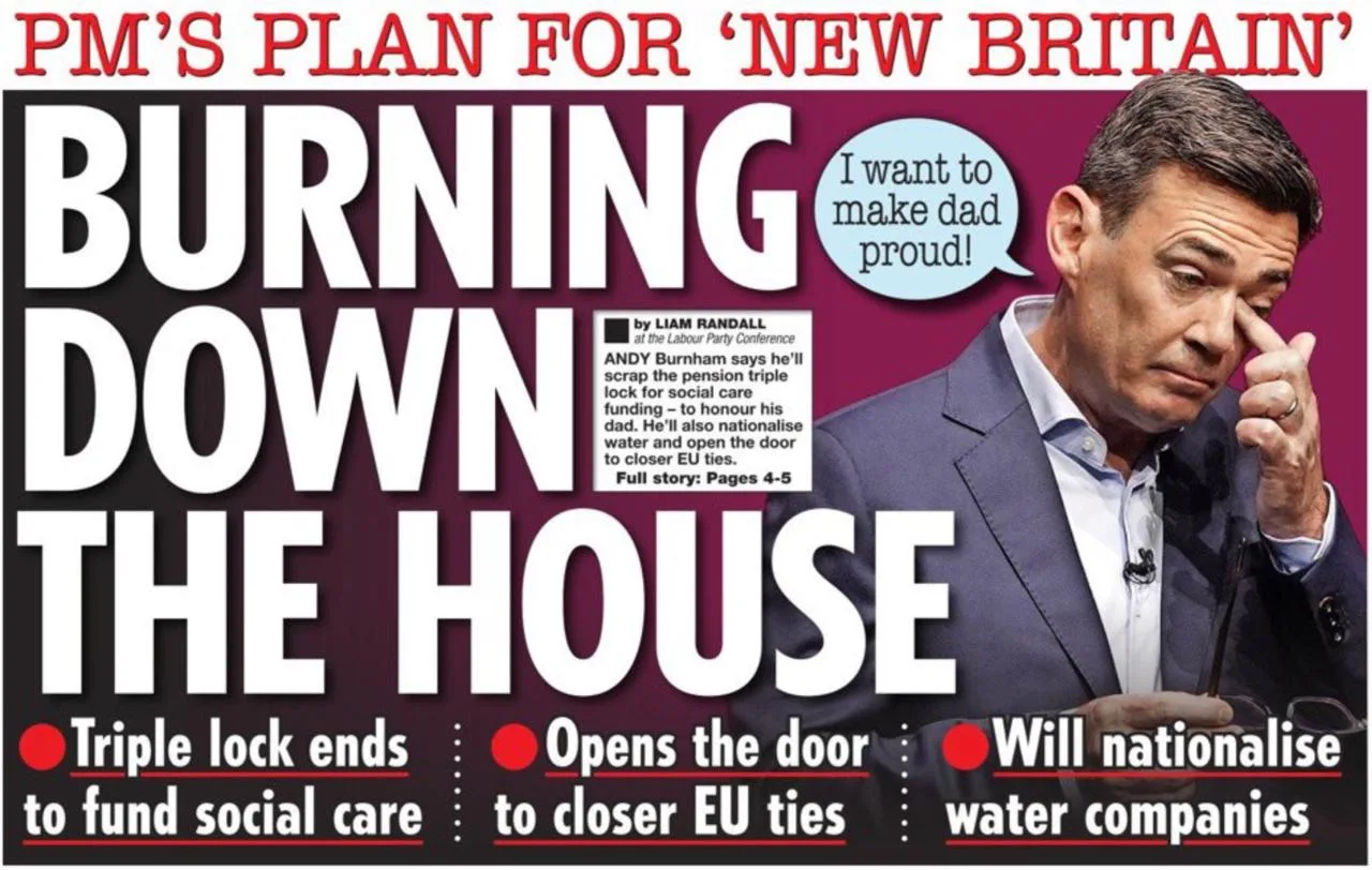 «Сжигая дом дотла». Газета Daily Star так трактовала программную речь премьера Британии...