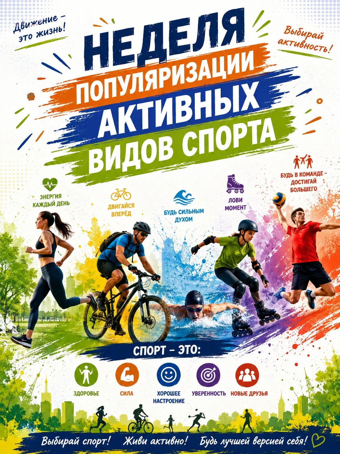 🚴‍♂24-30 августа – Неделя популяризации активных видов спорта