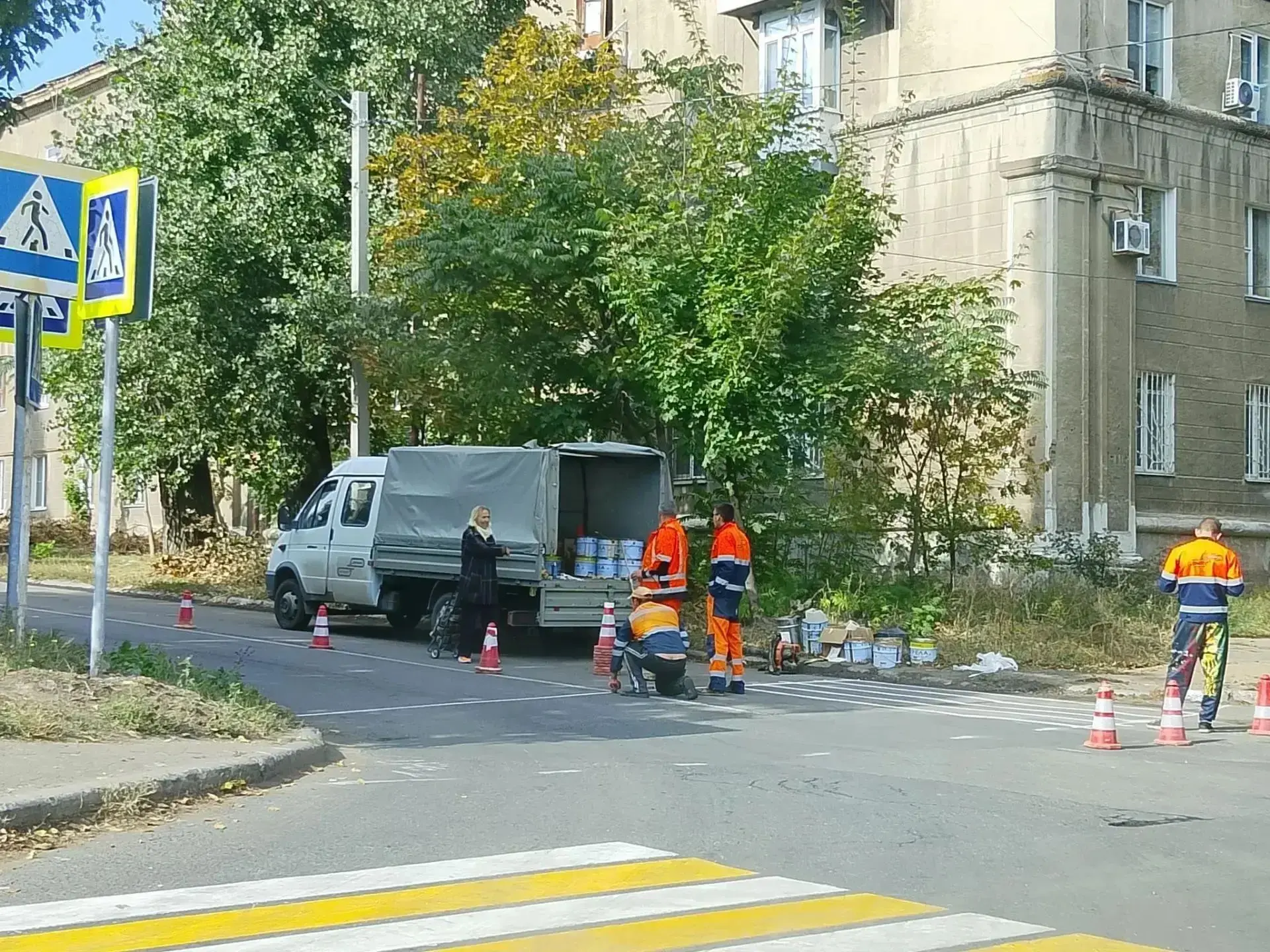 В Кировском районе Макеевки обновили дорожную разметку