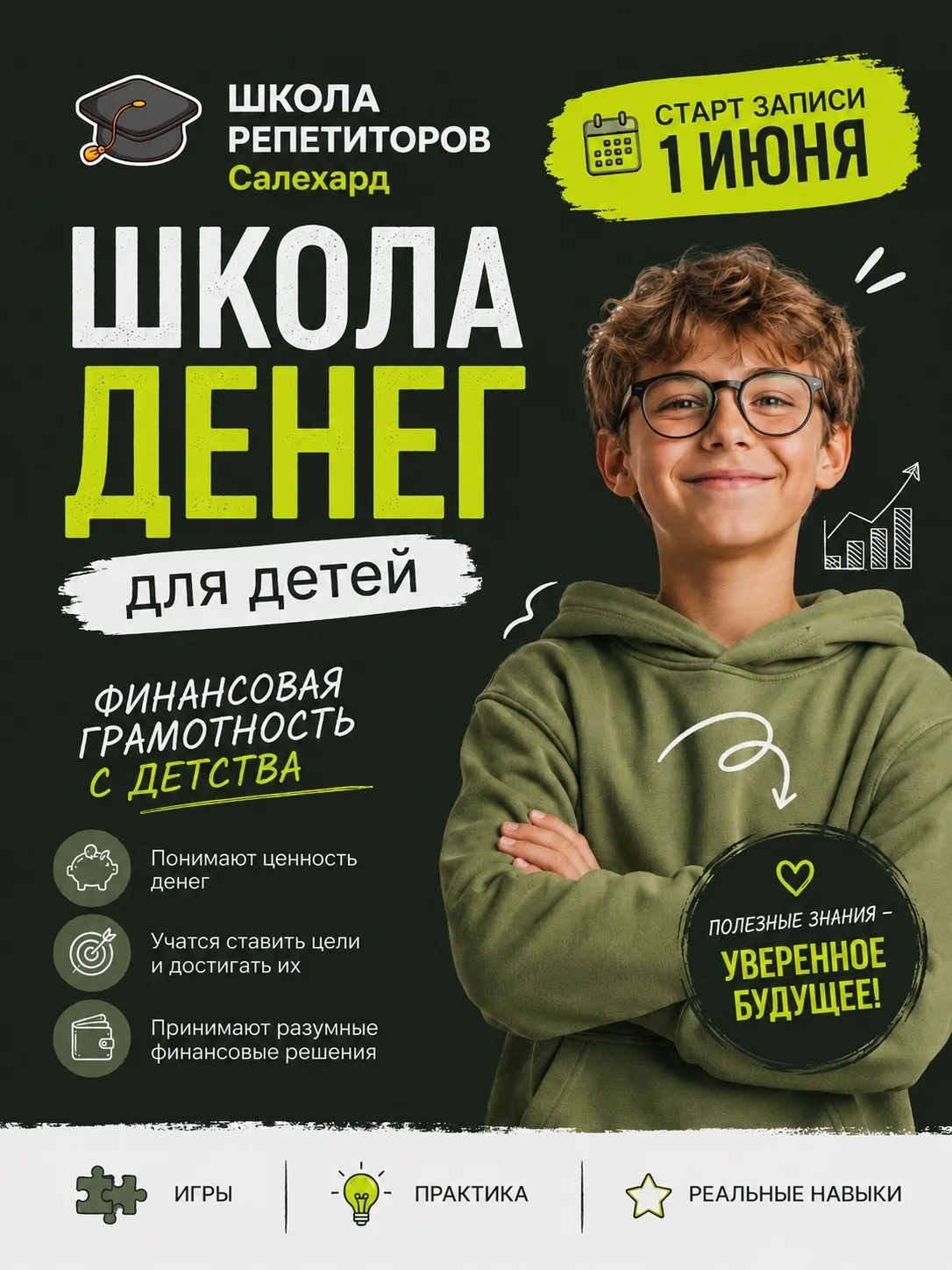 💸 В Салехарде открывается «Школа денег для детей» (9–12 лет)  Новый цикл практических занятий, где