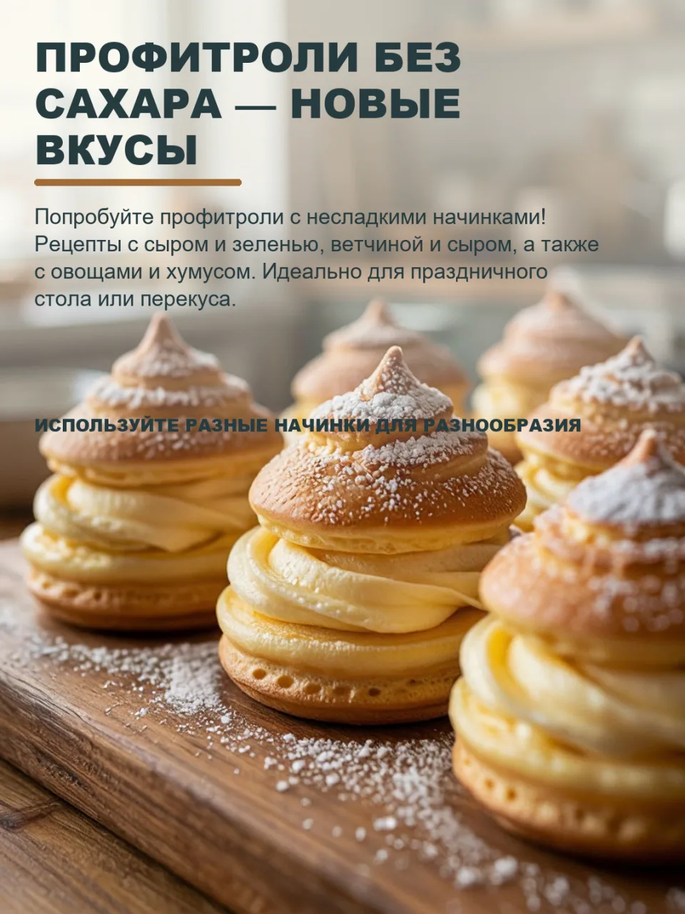 ПРОФИТРОЛИ БЕЗ САХАРА? 3 ИДЕИ ДЛЯ ЗАКУСКИ