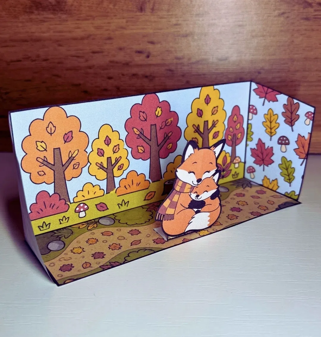 Поделка с лисичками в лесу 🍂🦊🍂
