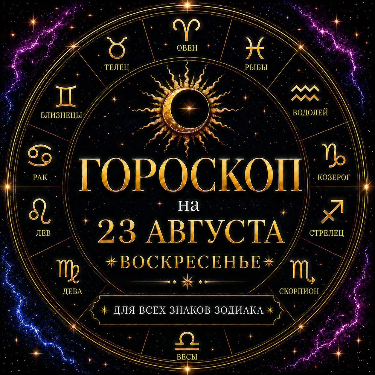 ⭐️Гороскоп на 23 августа, воскресенье