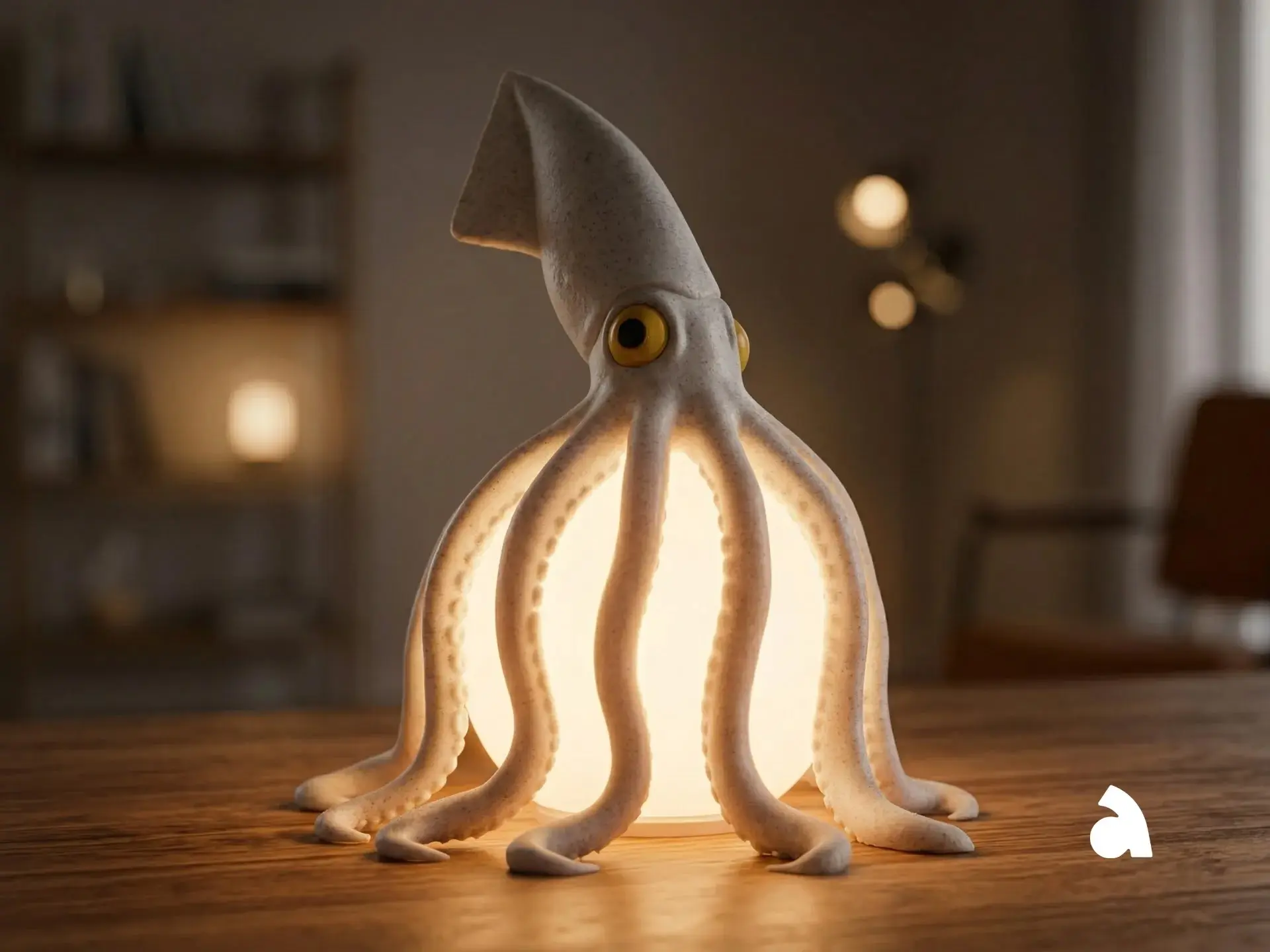 Настольная лампа Кальмар 3D модель STL