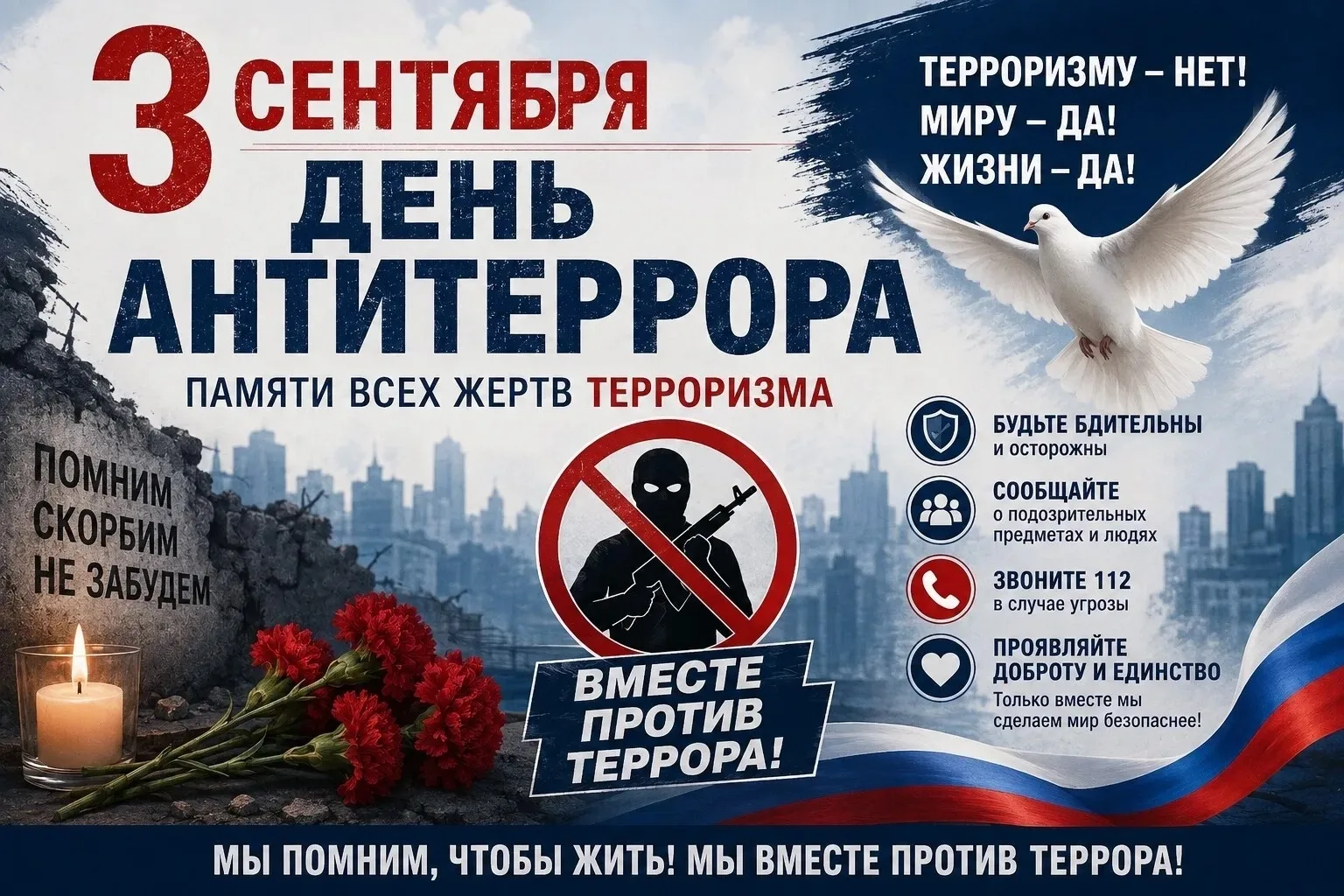 🕊️ 3 сентября — День солидарности в борьбе с терроризмом
