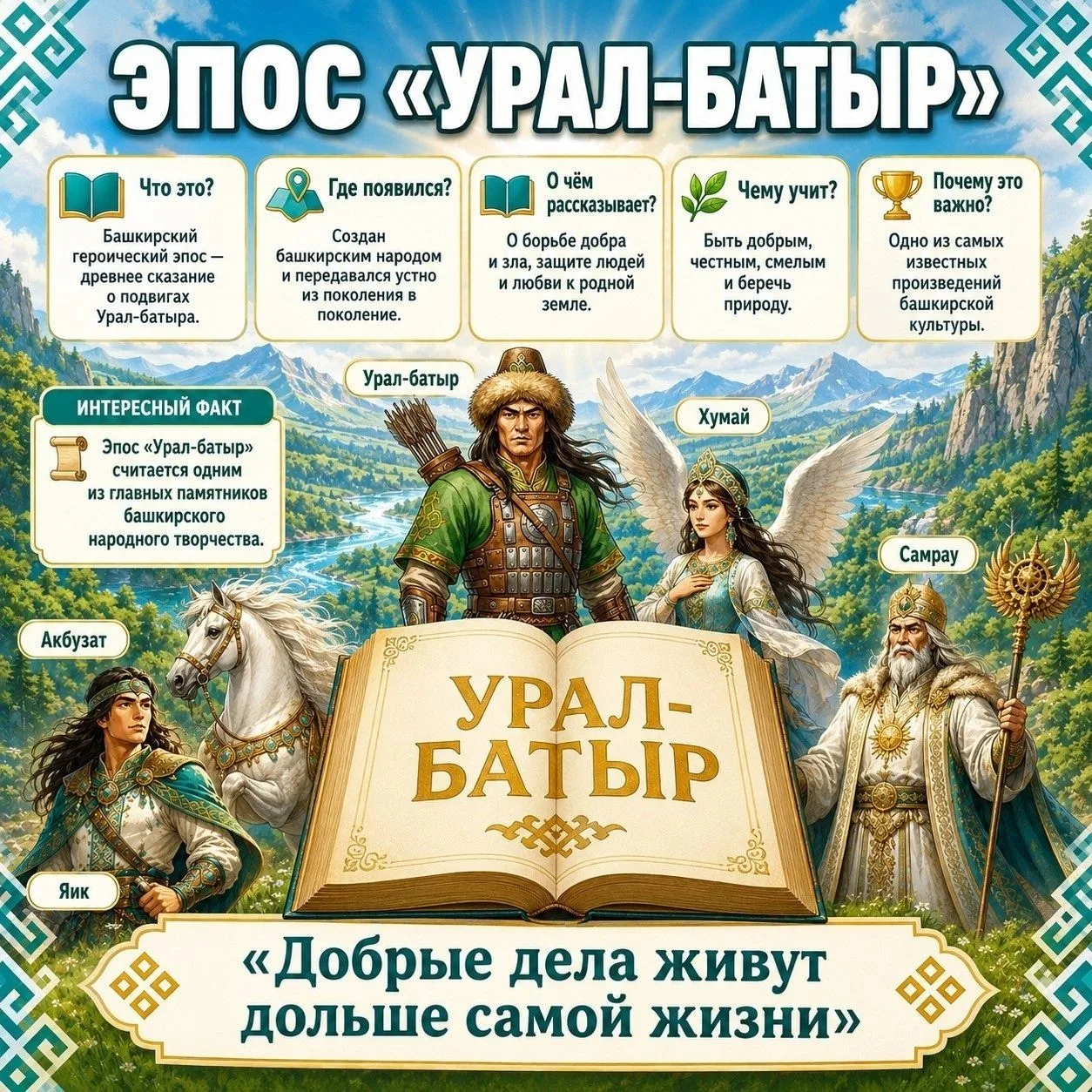 В нашем детском саду появился уголок, посвященный эпосу "Урал-батыр"!