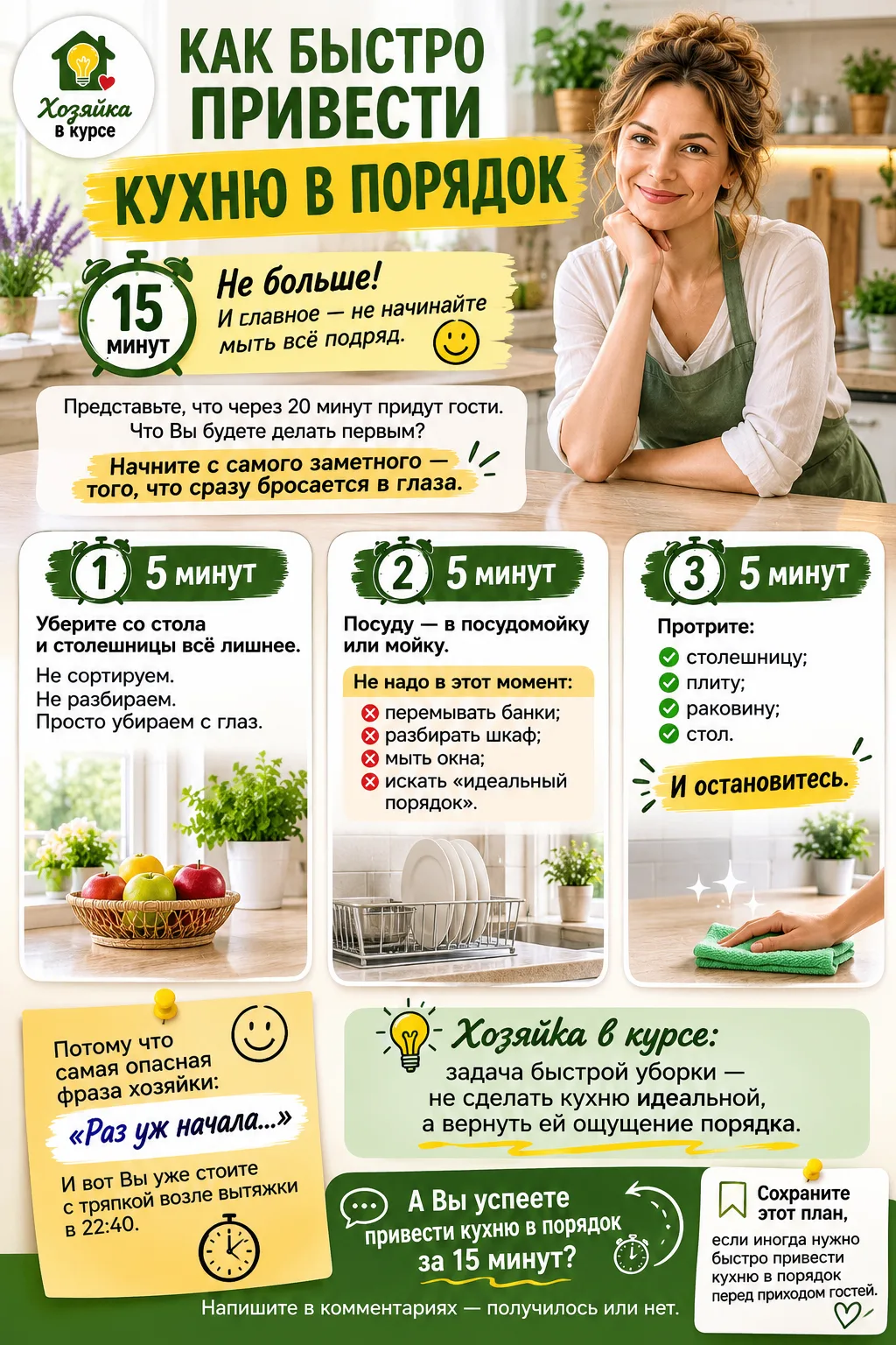 КАК БЫСТРО ПРИВЕСТИ КУХНЮ В ПОРЯДОК