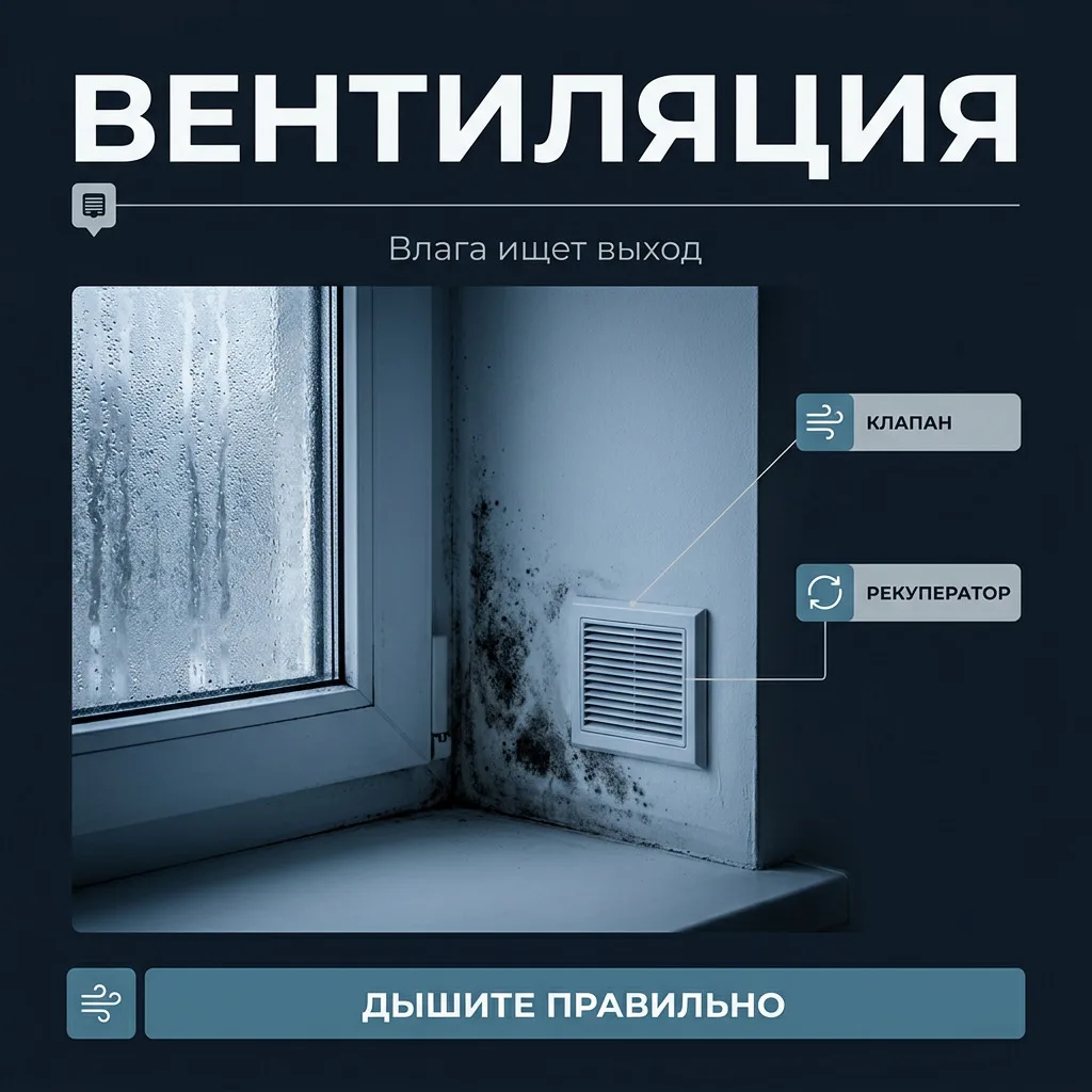 Вентиляция в частном доме: почему на окнах конденсат при новых стеклопакетах