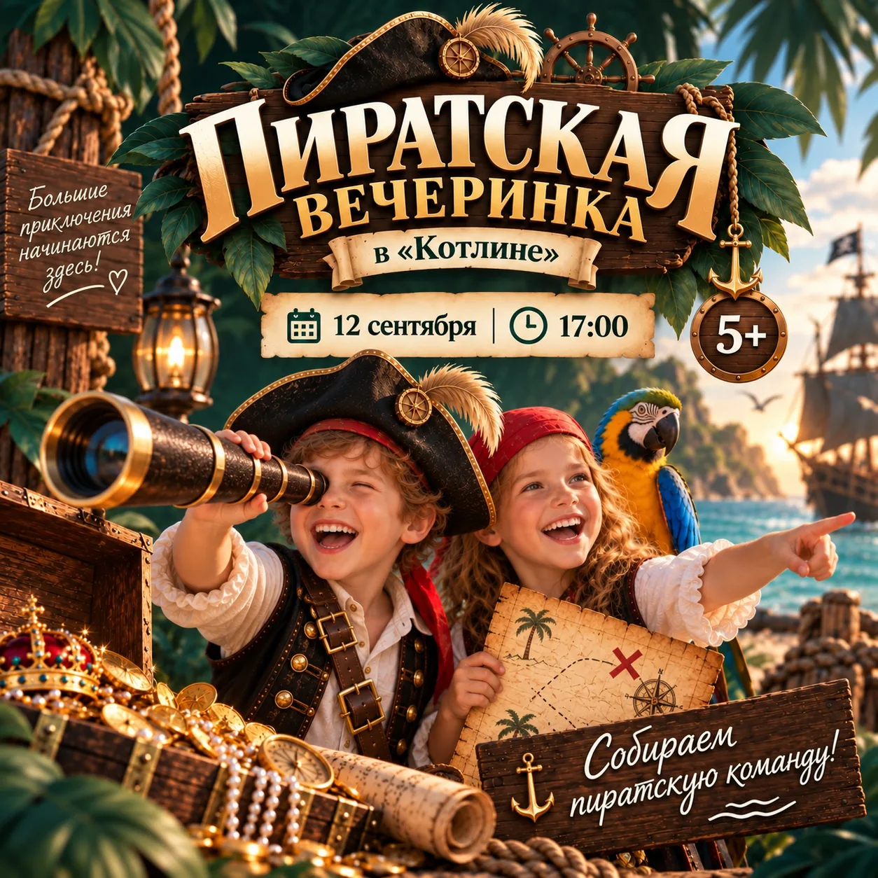 12 сентября в «Котлине» начинается большое пиратское приключение! ✨