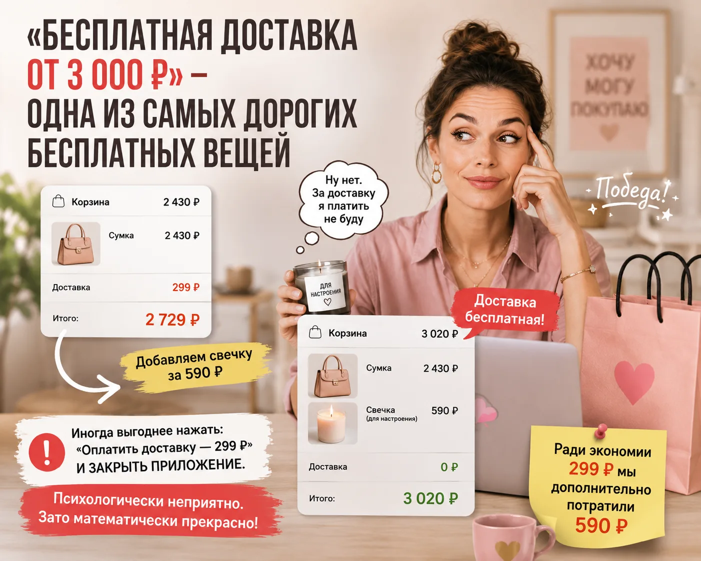 «БЕСПЛАТНАЯ ДОСТАВКА ОТ 3 000 ₽» — ОДНА ИЗ САМЫХ ДОРОГИХ БЕСПЛАТНЫХ ВЕЩЕЙ