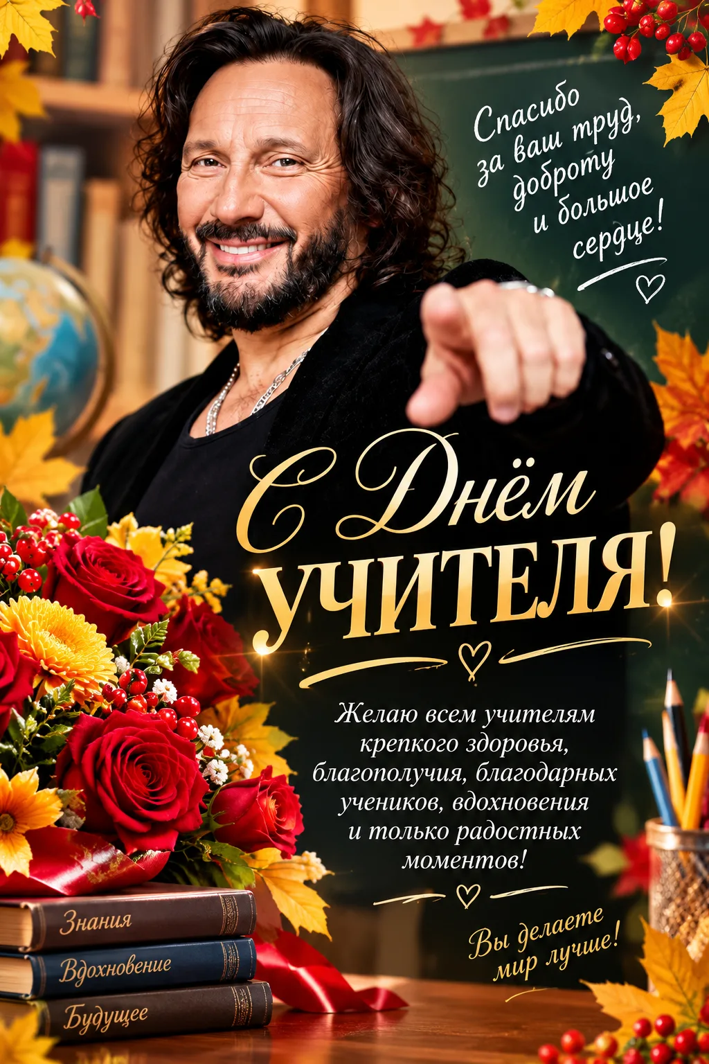 С праздником, дорогие учителя! 📚💐 Пусть ваши знания, доброта и мудрость возвращаются ...