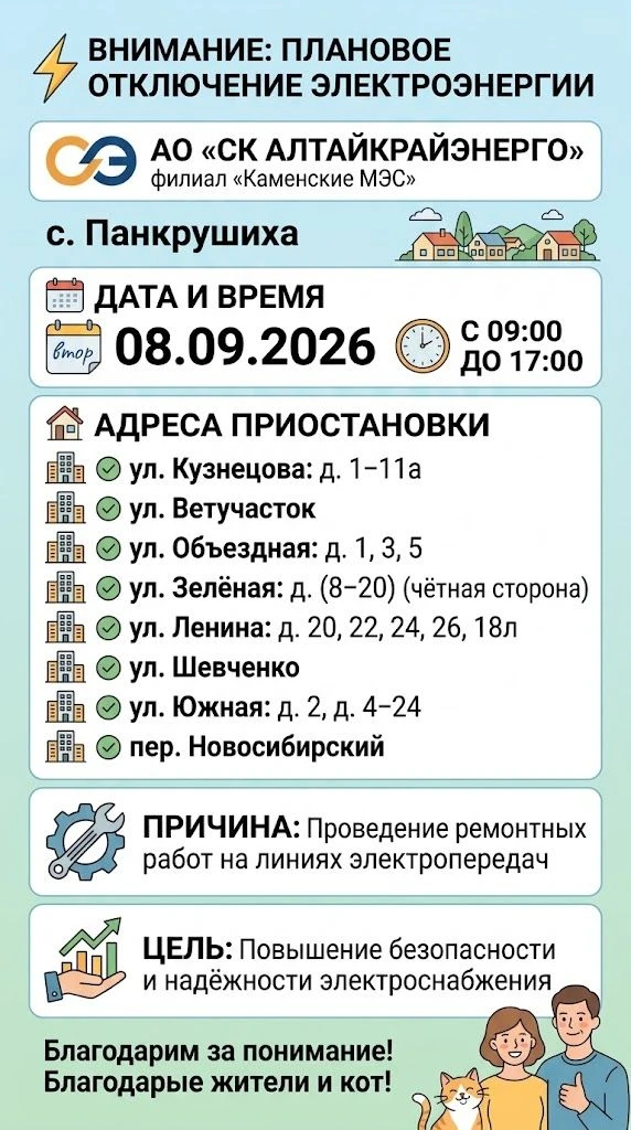 АО «СК Алтайкрайэнерго» информирует!