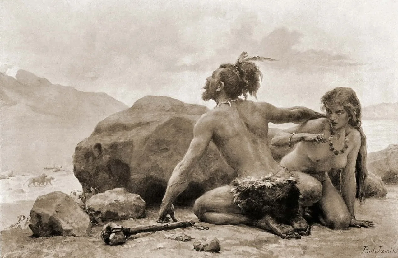 "Первобытный мир", Поль Жозеф Жамен

Французский художник,Paul Jamin (1853 -1903) - представитель шк