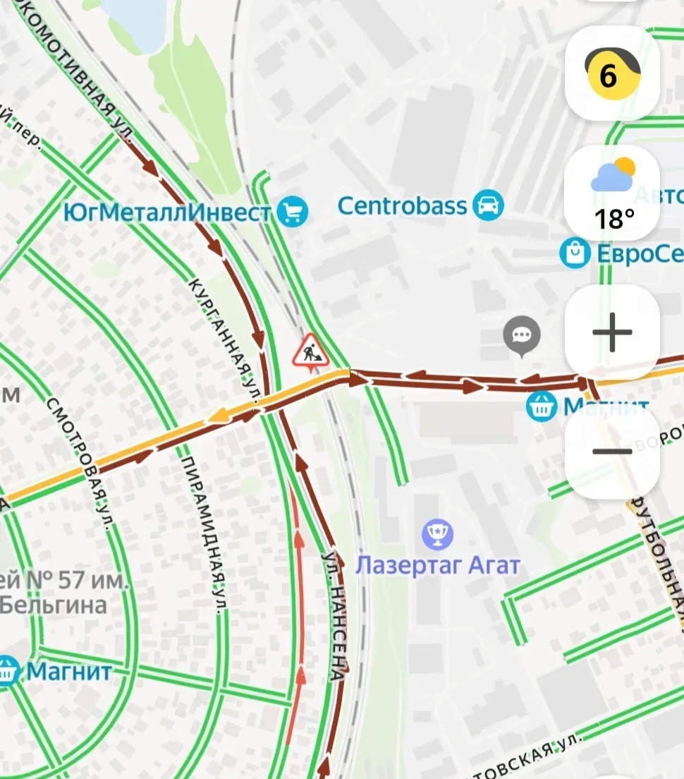 ⚠️ Движение парализовано на Нансена/Нагибина из-за ДТП на мосту - там столкнулись две л...