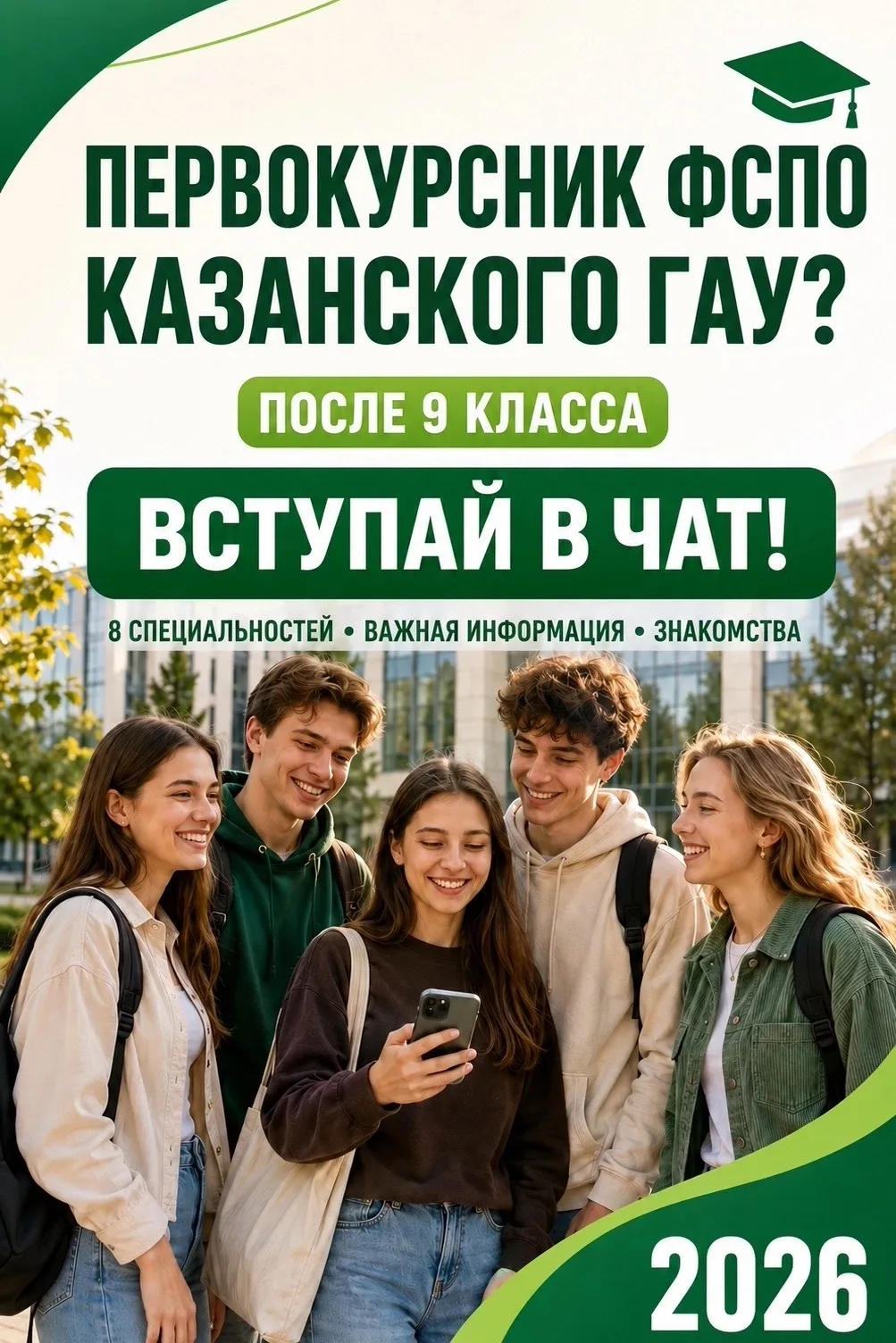 🎓 ПЕРВОКУРСНИК ФСПО КАЗАНСКОГО ГАУ?