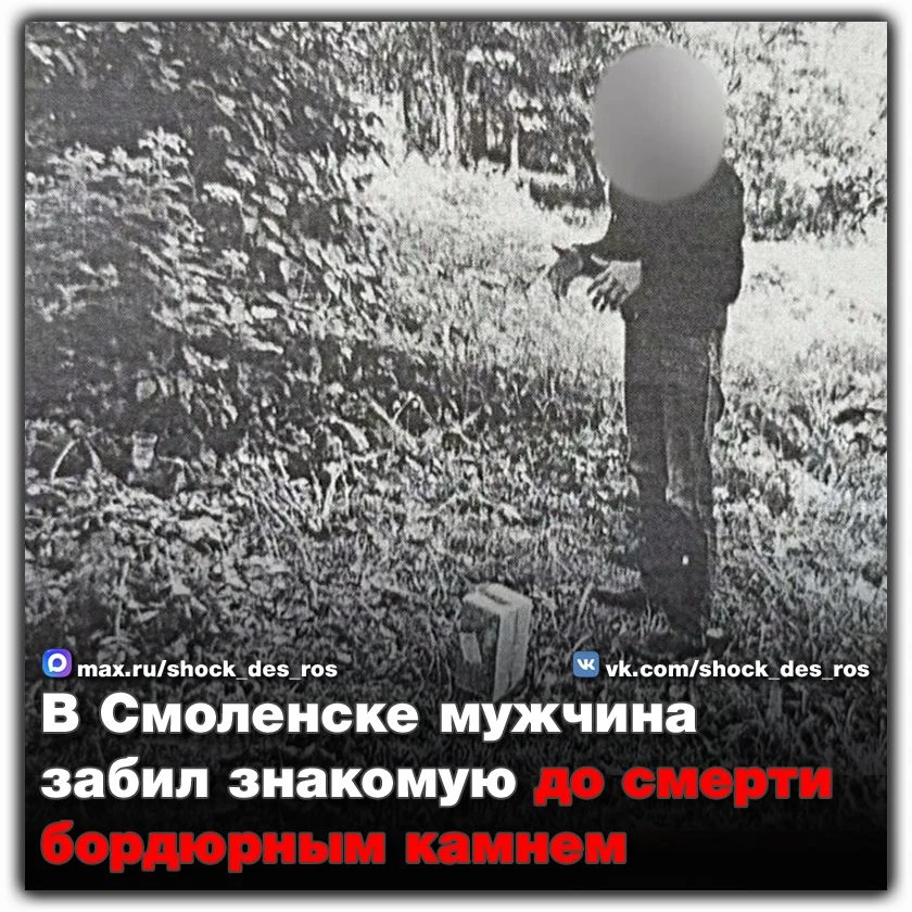 🔴 В Смоленске мужчина забил знакомую до смерти бордюрным камнем
