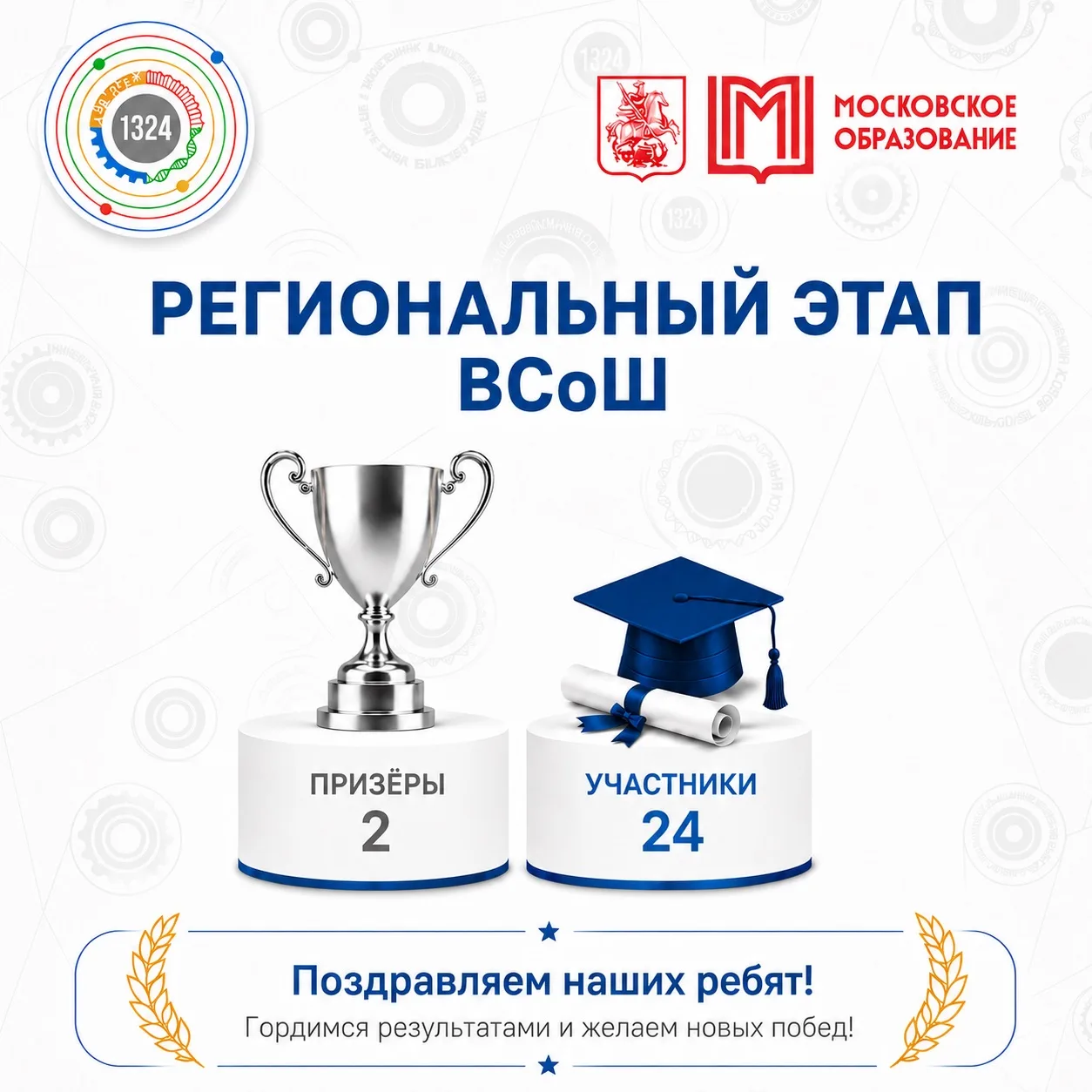 Итоги регионального этапа ВСоШ

🏆24 участника и двое из них стали призёрами!

Призёрами стали:

Мух