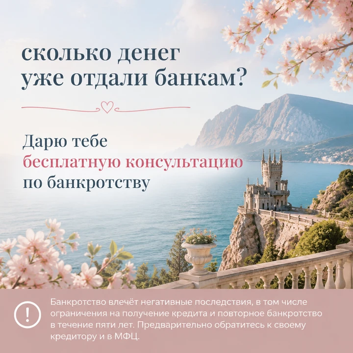 Процедура банкротства физического лица, как правило, занимает от 6 до 12 месяцев.