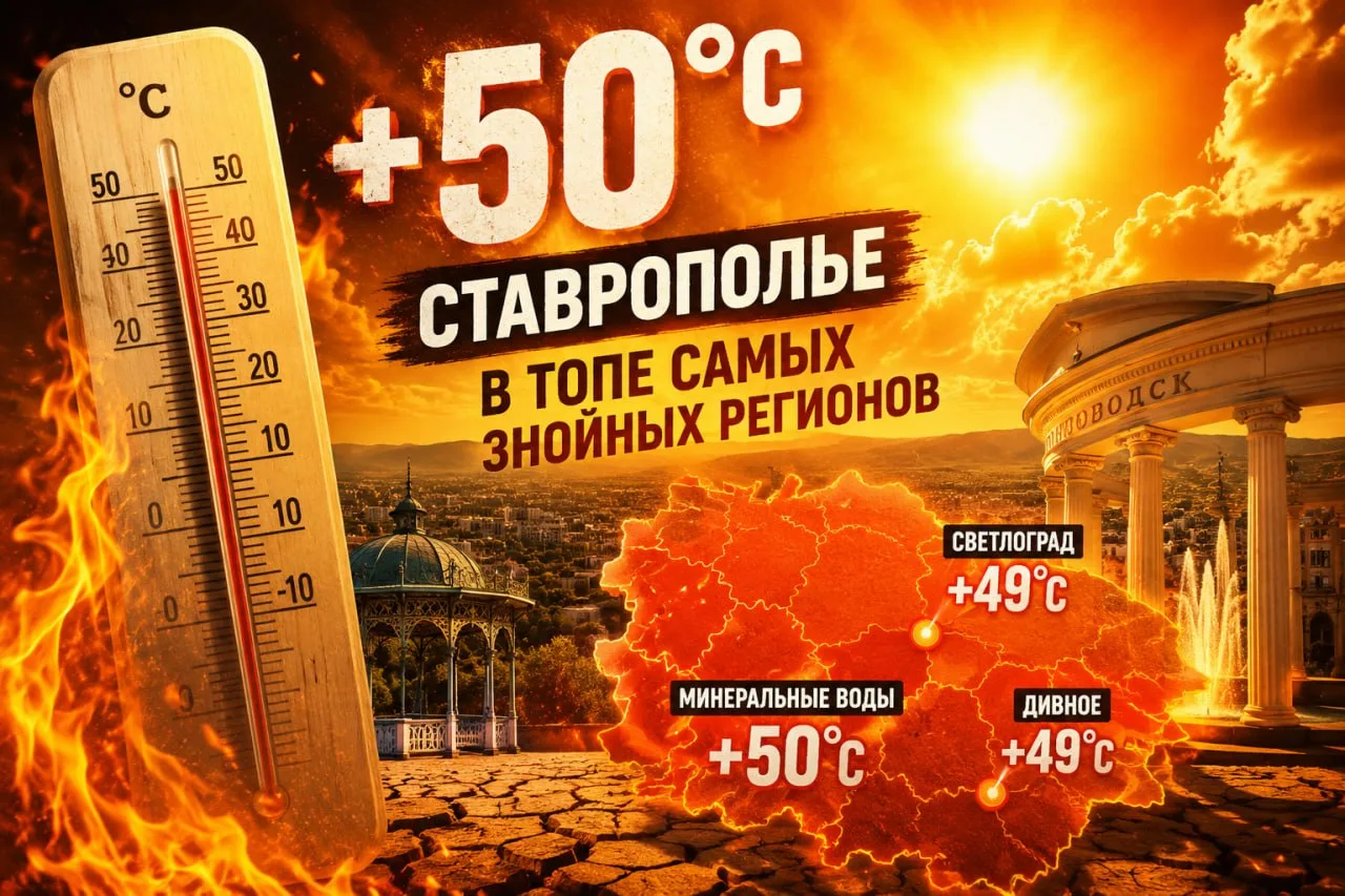 🥵 Ставрополье вошло в число самых знойных регионов России. Сразу три города оказались ...