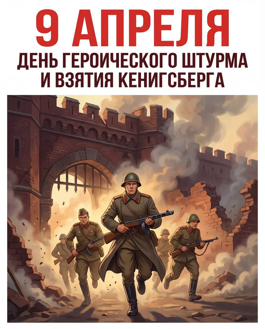 9 апреля 1945 года — день завершения Кёнигсбергской наступательной операции (штурма Кёнигсберга), ко