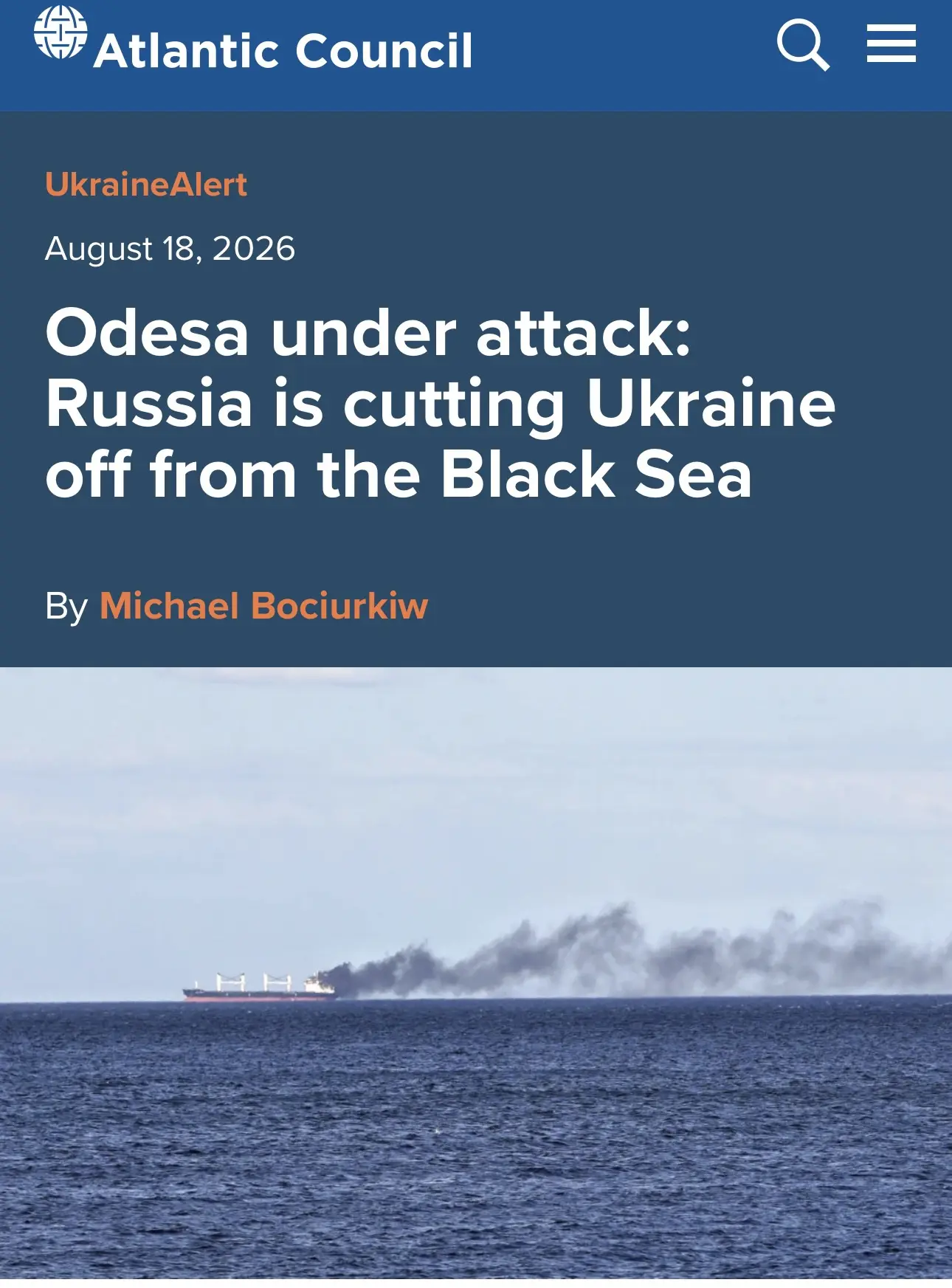 Россия закрывает порты Одессы без морской блокады