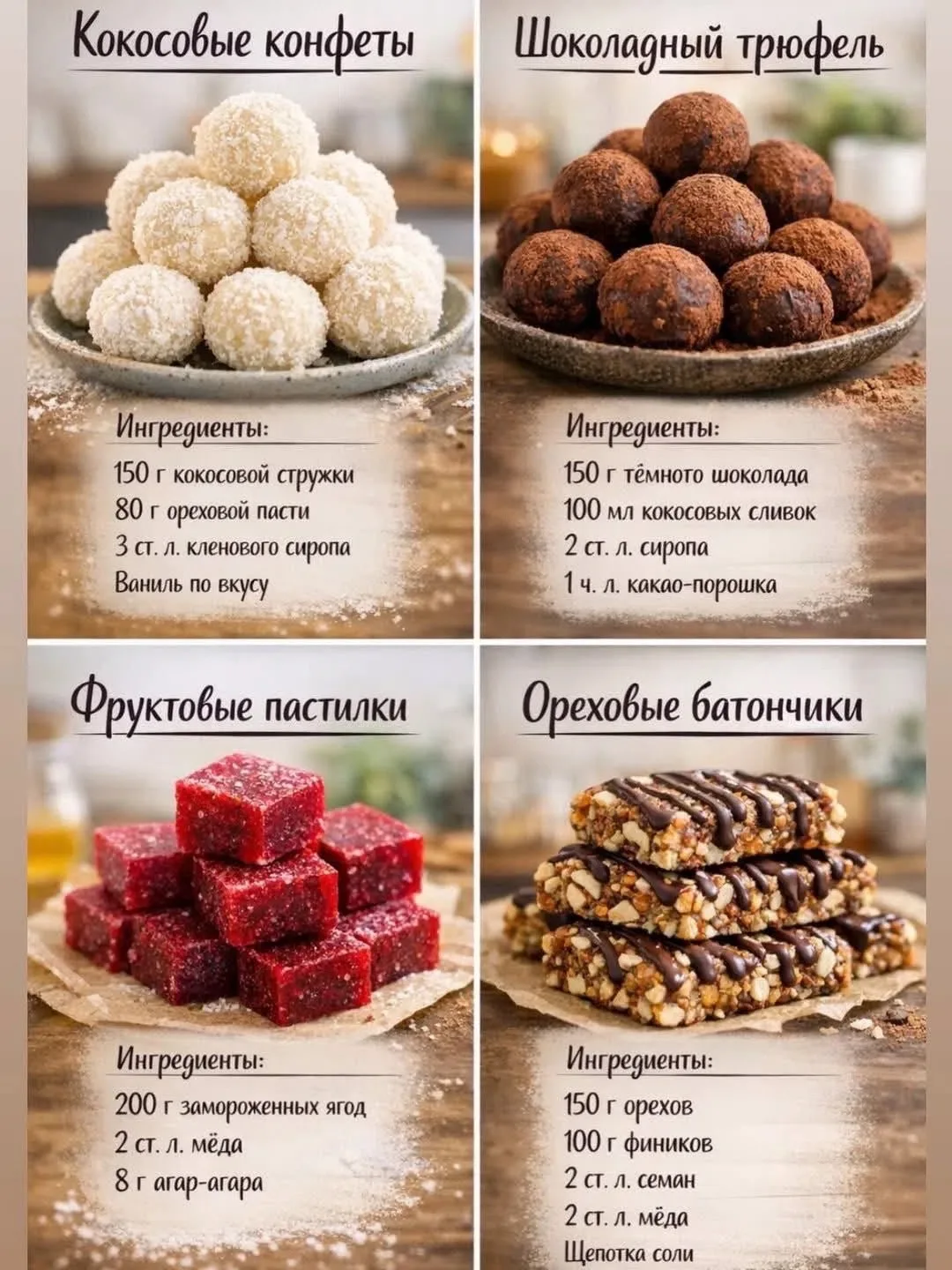 **ПОДБОРКА БЫСТРЫХ ПП-ДЕСЕРТОВ С КБЖУ (на 100 г)**