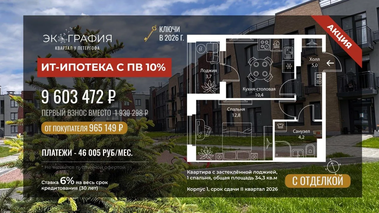 🎁 ИT ипотека с кешбэком от застройщика 😍

Условия ипотеки:
— Программа: ИT
— Банк: СБЕР
— Ставка: 