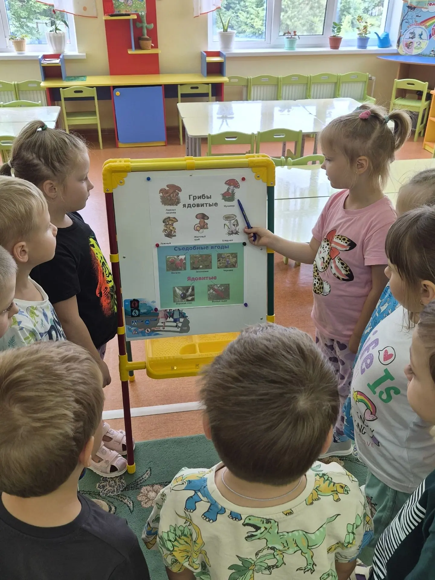 С ребятами средней группы была проведена беседа на тему:"Безопасность в природе.Осторож...