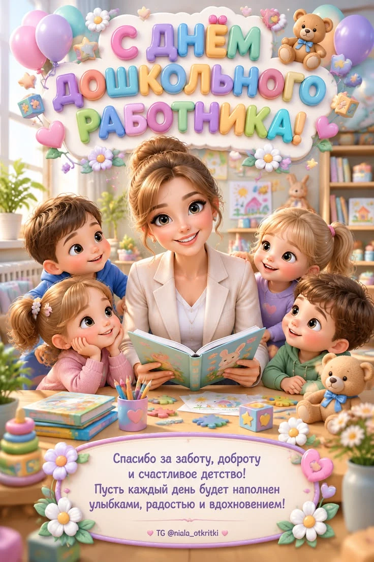 🌹🌹🌹 С Днём дошкольного работника, с праздником ярким,