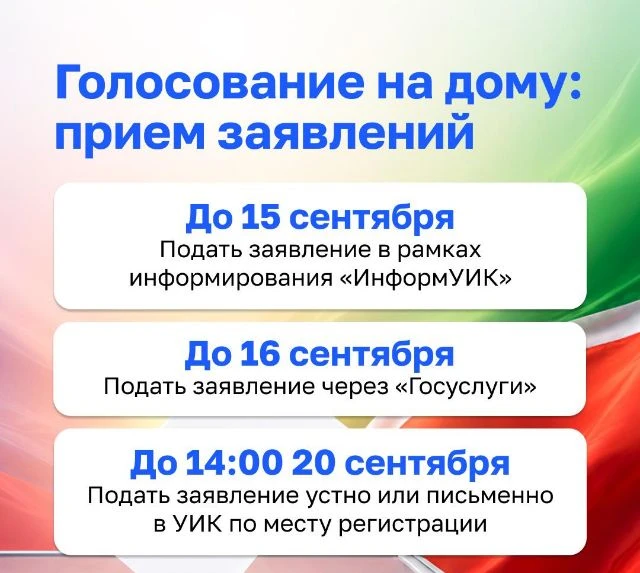 🏠🗳️ В Татарстане начали принимать заявления на голосование на дому