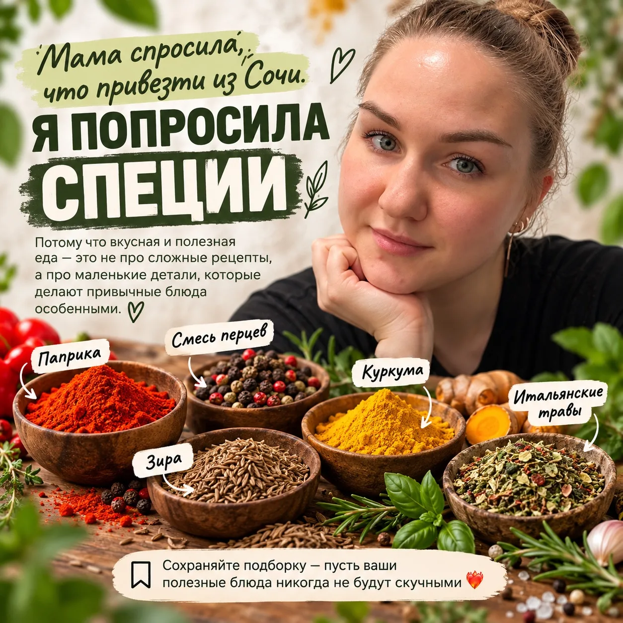 Мама спросила, что привезти из Сочи. Я попросила специи 🌿