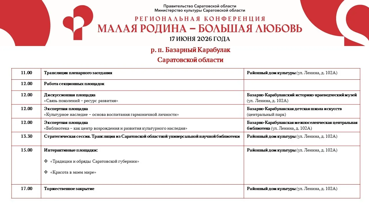 Приглашаем на мероприятия в рамках региональной конференции «Малая Родина — большая люб...