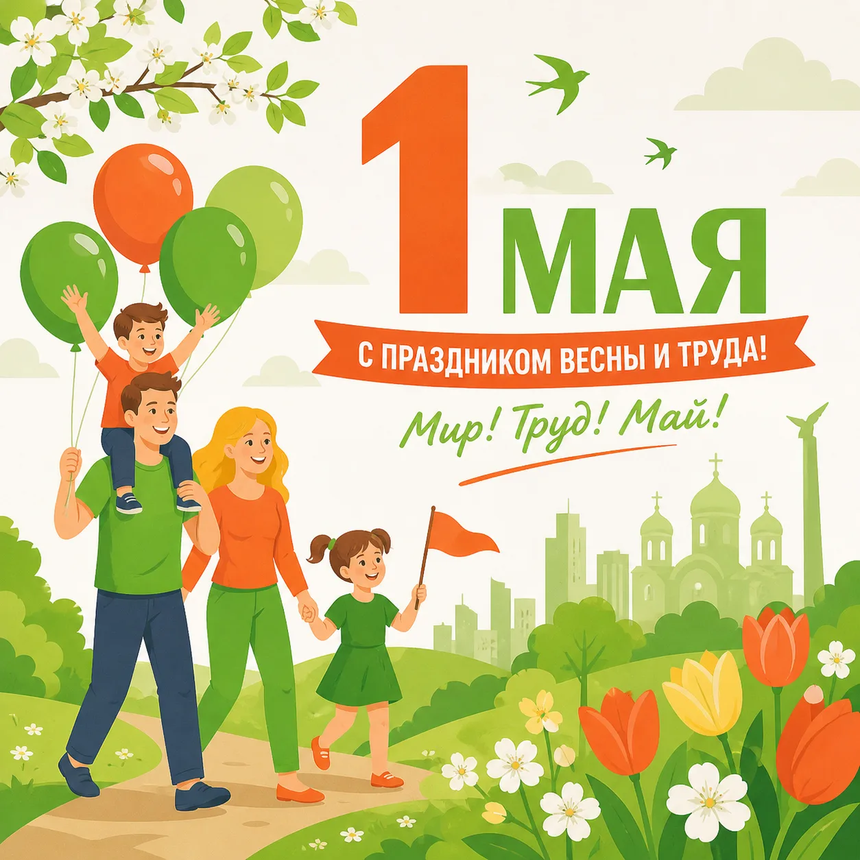 С 1 мая, друзья! Пусть труд всегда доставляет радость и вознаграждается по справедливости!