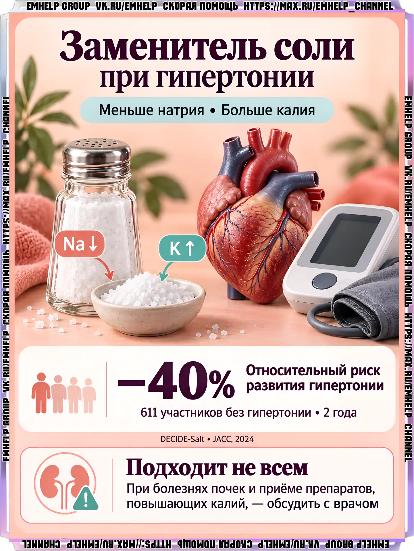 Работает ли заменитель соли при гипертонической болезни?