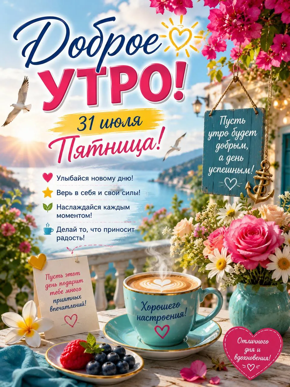 Дорогие ❤️ доброе утро! 

> Сегодня 31 июля день Военного Врача, пятница и просто хороший день!  
А 