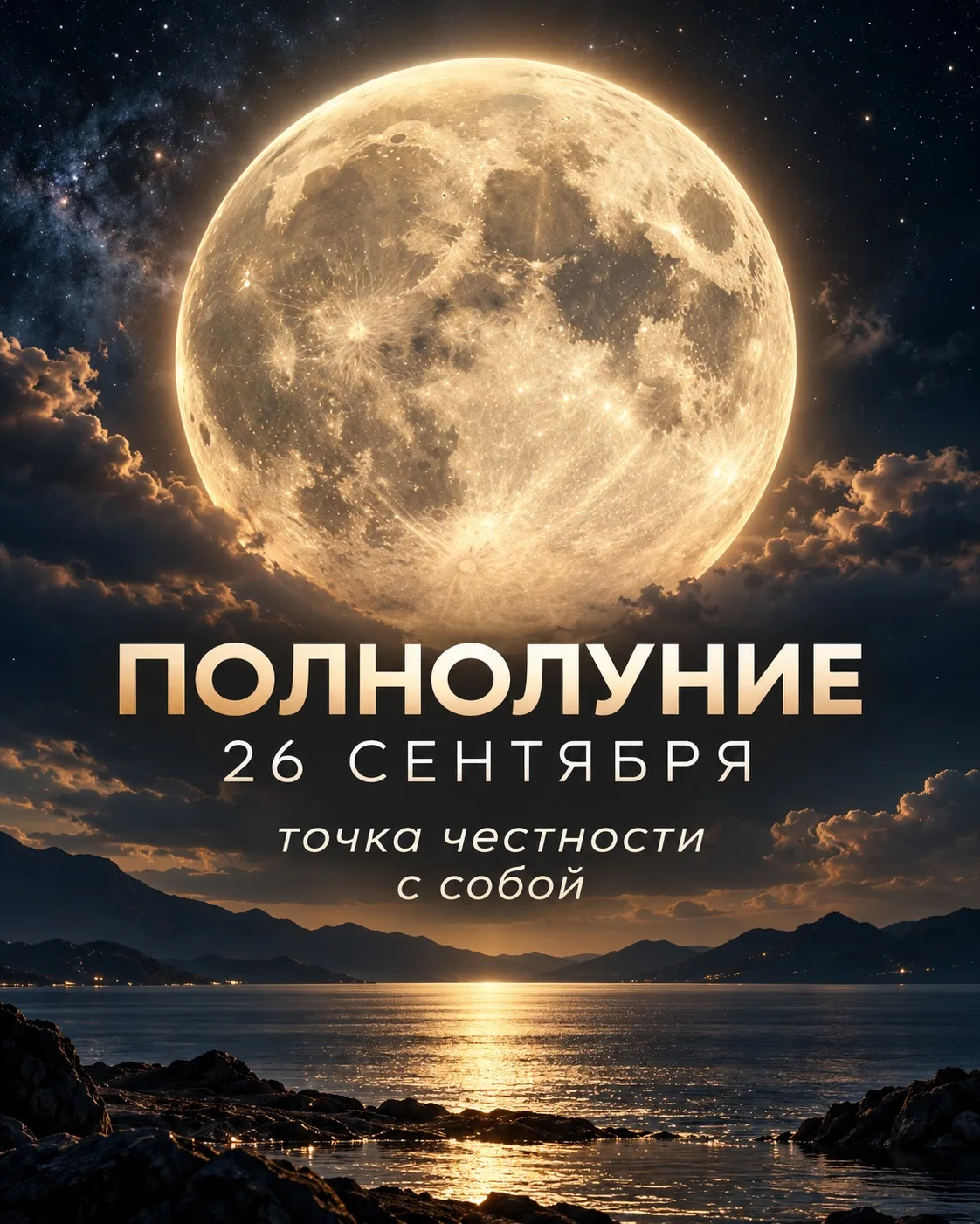 🌕 26 сентября в 19:49 по Москве наступит полнолуние.
