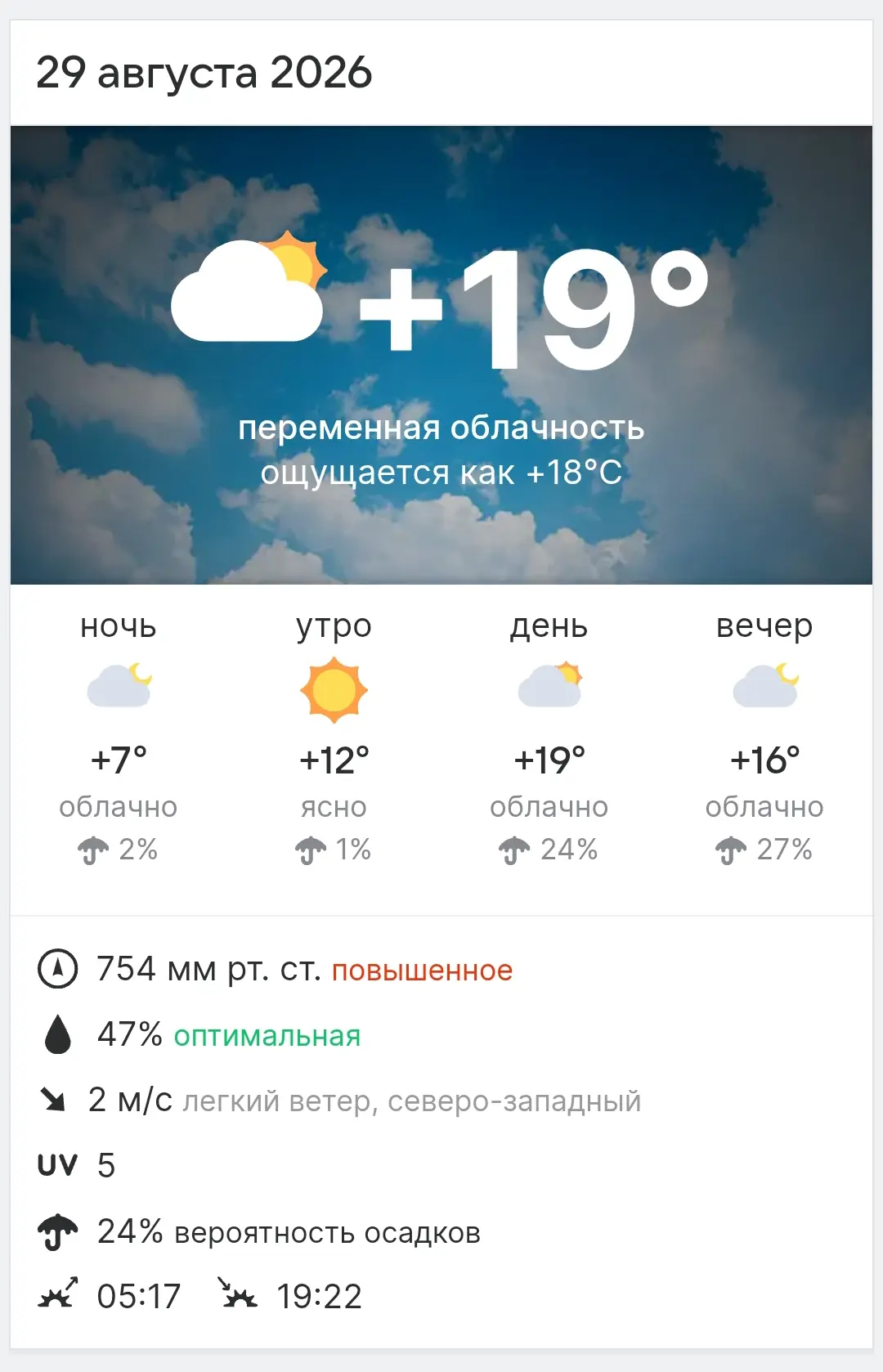 Погода сегодня